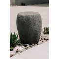 Xbrand XBrand CR1614GR 16.14 in. Tall Versatile Natural Stone Outdoor MGO Round Stool; Table & Statue - Grey CR1614GR